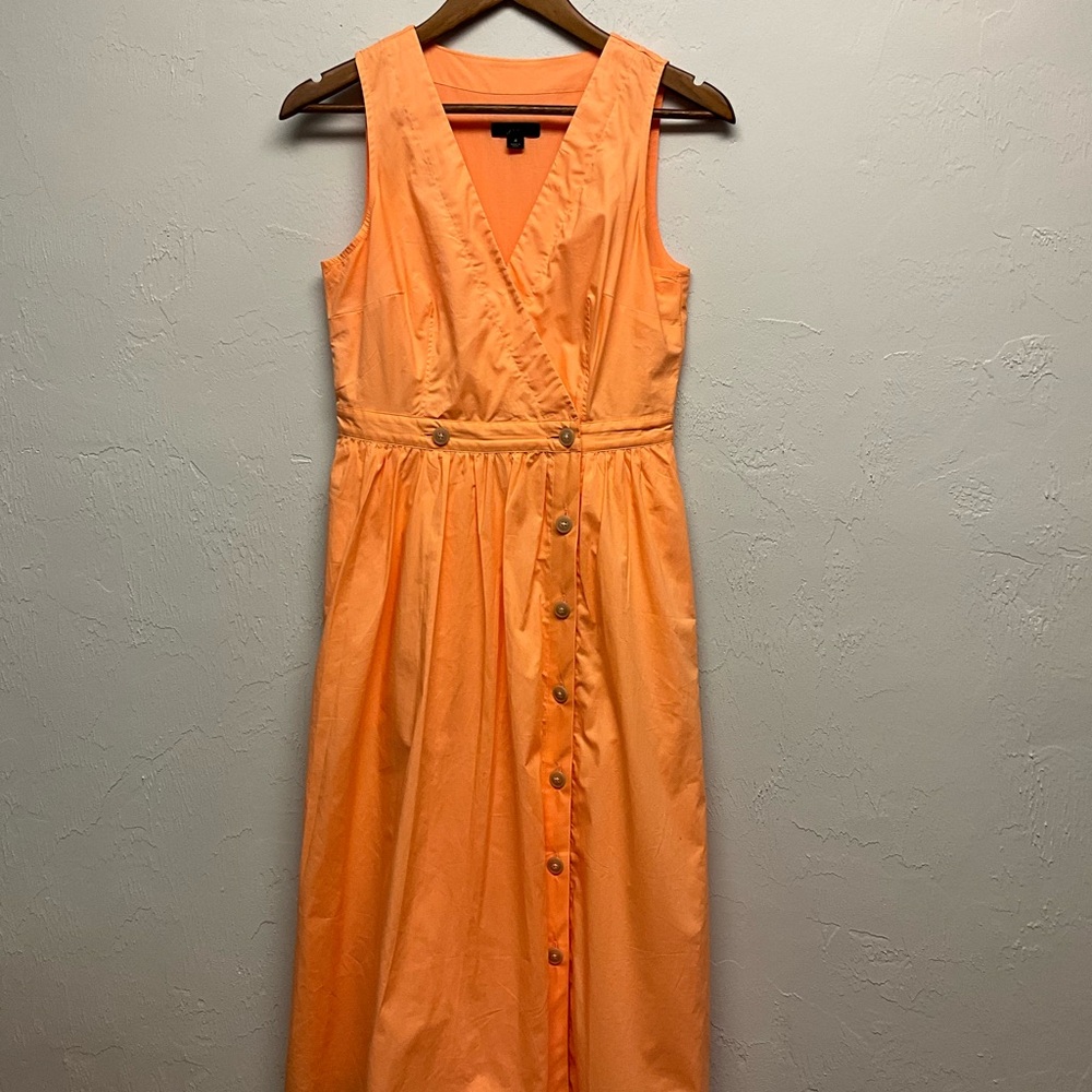 J.Crew A Line Sleeveless Shirtdress in Orange Sorbet